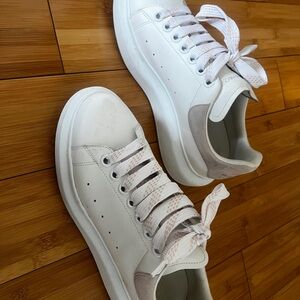 White Lace-Up Sneakers